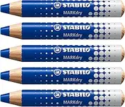 STABILO MARKdry Whiteboard and Flip Chart Marker Pack of 5 Blue