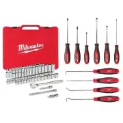Milwaukee Ratchet/Socket Set 3/8" Drive w/ Hook/Pick + Screwdrivers (66-Piece)
