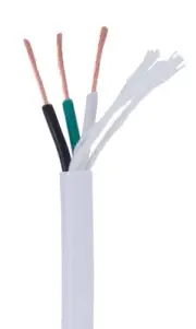 B&P Lamp White PVC 3-wire Heavy Duty SJT Spooled Lamp Cord
