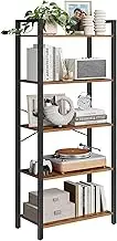 VASAGLE 5-Tier Storage Rack Bookshelf with Steel Frame Rustic Brown and Black LLS061B01