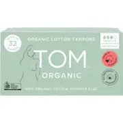 TOM Organic Tampons Regular 32 Pack (Pack of 6)