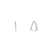 Bail, ice-pick, sterling silver, 8x1mm with 6mm grip length x 6