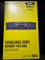 Sealed 64GB DDR5 (2x32) Corsair 6000 MHz Vengeance CMK64GX5M2B6000Z30 RAM AMD