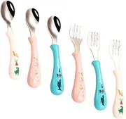 KICHOUSE 3 Sets Fork and Spoon Set Dinnerware Spoons Utensils Flatware Serving Utensils Training Spoon Kid Utensils Spoon Stainless Steel Products Pp