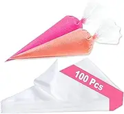 100 Pcs Piping Bags Medium - Clear Icing Piping Bags Cake Decorating Plastic Pastry Bags Strong Icing Bag for Cake Cupcake Dessert Cookies Decoration