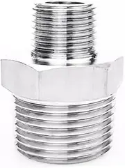 1/8" 1/4" 3/8" 1/2" 3/4" 1" BSPT BSPP BSP NPT Male 304 Stainless Steel Hex Nipple High Pressure Pipe Fitting Coupling Joint(BSPT1I2-NPT1I2)