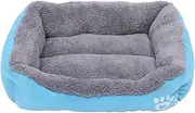 Large Pet Cat Dog Bed Warm Cozy Dog House Soft Fleece Nest Dog Baskets House Mat Autumn Winter Waterproof Kennel(Sky-Blue,XL)