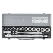 NEW 750MS TONE 1/2 Drive 6 Point Socket Set with Metal Case
