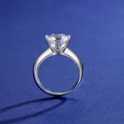 2ct-Moissanite Diamond Solitaire Solid Silver 925 6-Prong Setting Ring 8 GRA#