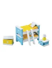 [Tidlo] Wooden Dollhouse Bedroom Furniture Play Toy 1:12 Set 3+