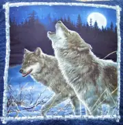 Quillow (Combo Pillow/Quilt) Two Wolves MM Amish-Made in USA