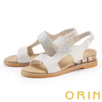 在飛比找momo購物網優惠-【ORIN】波希米亞燙鑽楔型涼鞋(白色)