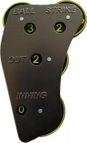 Umpire Clicker Indicator Baseball Pitch Counter 4-Dial Ball Strike gun metal