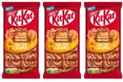 3x 99G NESTLE KITKAT KIT KAT CHOCOLATE - SALTED CARAMEL FLAVOUR - CRUNCHY BAR