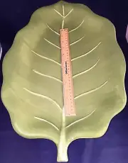 OVAL SERVING PLATTER TABLETOPS UNLIMITED NATURE GREEN LEAF SHAPE 21" New