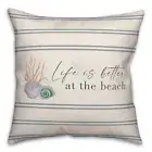 Creative Products Life is Better at the Beach Scallop and Snail Shell 18 x 18