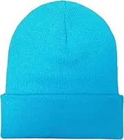 [ReyRob] Solid Color Ski Hat Embroidered Brimless Pullover Hat Coldproof Knit Hat Woolen Cap