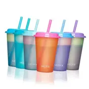 Color Changing Cups with Lids and Straws for Kids 12Pack 12 Count (Pack of 1)