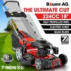 BAUMR-AG 18" 224cc Electric Start Self Propelled Lawn Mower 6-HP 4-Stroke OHV