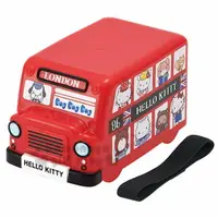 在飛比找樂天市場購物網優惠-小禮堂 Hello Kitty 巴士造型雙層便當盒附束帶《紅