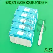 500 STERILE SURGICAL BLADES #20 #21 #23 #24 W/ FREE SCALPEL KNIFE HANDLE #4