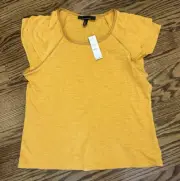 NEW White House Black Market Go Getter Tee Liquid Gold Large NWT