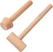 Sewroro DIY Baking Pcs Wooden Mallets for Egg Tart Shells Pastry Pushers Easy to Use Carry