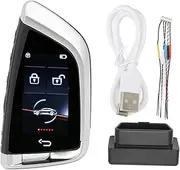 Universal Car Key Upgrade Kit Smart LCD Touch Screen Keyless Entry CF568 Model Fit for All Start Stop Engine Button Models(Silve)