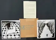 NOS Vintage MOMA 2 Cat Tiles Trivets Set Box Black & White Kipling Valloton 1994