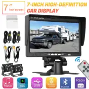 7" Monitor Wireless Rear View Backup Camera Kit for Truck Trailer Bus RV Reverse