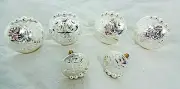 6 Piece Hansen Western Conchos Manzanillo Silver plate Horse Saddle Wood Screws