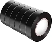 Viaky Black Electrical Tape 6 Pack Each Roll 0.6" x 50' (15mm x 15m) High End Industrial Grade - Rated to 176 Degrees & 600 Volts - Vinyl Insulating Backing - Perfect for Electric Wiring Projects
