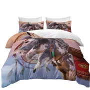 Native American Dream Catcher and Horse Quilt Cover
