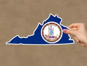 Virginia Flag State Outline Car Window Vinyl Window Laptop Sticker Decal