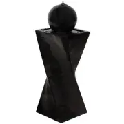 Black Ball Solar Water Fountain with Battery/LED Lights - 30 in by Sunnydaze
