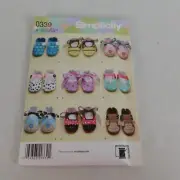 Simplicity 0339 Sewing Pattern Baby Booties 12 Styles Sizes XS-L Uncut Precious