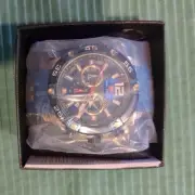 MINI FOCUS Mens Quartz Watch Sport Luminous Chronograph Silicone Band Wristwatch