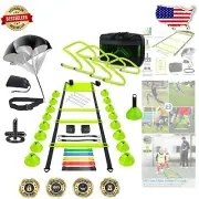 Youth Agility Training Equipment: 20FT Ladder, Hurdles, and Disc Cones Included