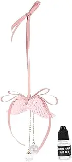 MUCKLILY Angel Wing Car Rear View Mirror Pendant Aromatherapy Diffuser with Bowknot Design Fragrance Hanging Decoration for All Car Models