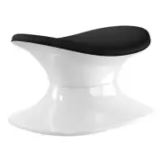 Aron Living Pod Chairs 14.5" Mid-Century Cotton Alpha Ottoman in Black