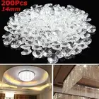 Octagonal Beads Pendant Living Room 14mm Ball Chandelier Clear Furnishing