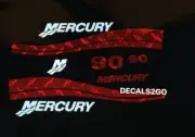 MERCURY OUTBOARD DECAL RED DIAMOND PLATE Marine Vinyl 90 HP