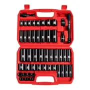 LLNDEI 3/8" Drive Impact Socket Set SAE and Metric (5/16"- 3/4", 8-22mm) 48pc...