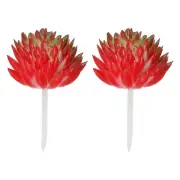 2Pcs Mini Artificial Succulents Faux Succulent Picks Fake Succulent Red