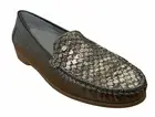 Ara Ladies Womens Stylish Casual Slip On Flat Pewter Leather Moccasin Shoes 3