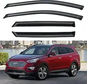 Window Visors Rain Guards Shield for 2013-2018 Hyundai Santa Fe, Out-Channel Window Vent Wind Deflectors Visors Shades for 13-18 Santa Fe (EXCLUDES Santa FE XL)