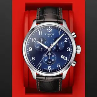 【TISSOT 天梭 官方授權】CHRONO XL 韻馳系列 三眼計時石英腕錶 母親節 禮物(T1166171604700)