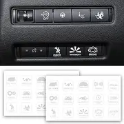 2 Packs Stickers for Car or Truck Unused Buttons, Car Decal Switch Labels Sticker, Control Dash Button Stickers, Interior Dash Rocker Console Switch Decals