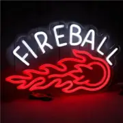 FIREBALL Whiskey Neon Sign,LED Light 17x10 Decorative Home Bar Store Party Decor