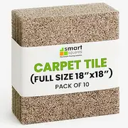 Smart Squares Easy Street Premium Made in The USA Carpet Tiles 18x18 Inch, Soft Padded, Seamless Appearance, Peel and Stick for Easy DIY Installation (Casa Marina, 10 Tiles - 22.5 Sq Ft)